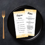 Birthday Progam Menu white gold confetti<br><div class="desc">Birthday party program on the front and the menu on the back.  Personalize and add a name,  age,  date,  program on the front and a the menu on the back.  A chic white background,  decorated with faux gold confetti.  Black coloured letters.</div>
