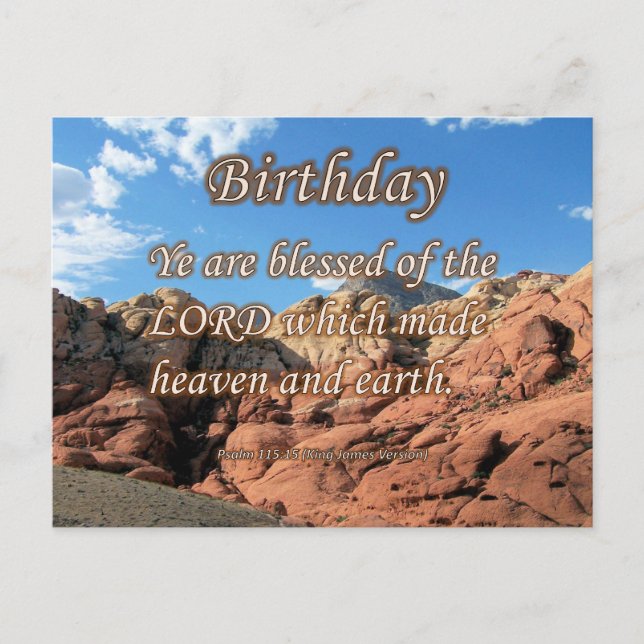 Birthday Psalm 115-15 Postcard (Front)