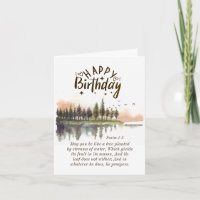 Birthday Psalm 1-3 Bible Verse Nature Watercolor