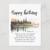 Birthday Psalm 1-3 Bible Verse Nature Watercolor