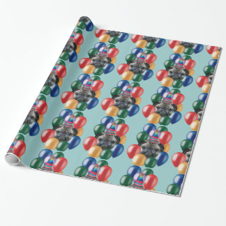 Birthday Pug dog wrapping paper