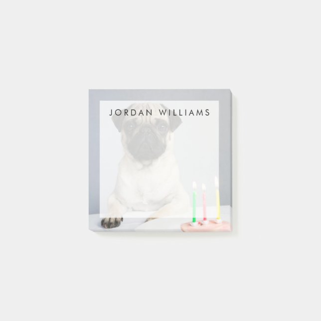 Birthday Pug Post-it Notes (Front)