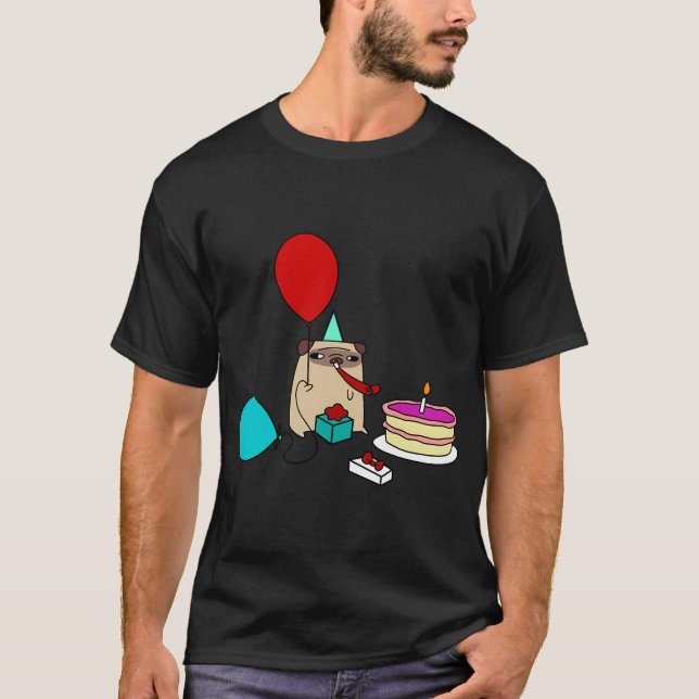 Birthday Pug T-Shirt (Front)