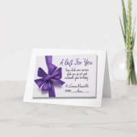 Birthday Purple Bow Gift Card