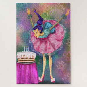 Birthday Puzzle Gift Girl Blowing Out Candles