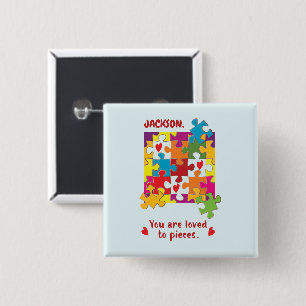 Birthday Puzzle Love to Pieces 2 Inch Square Button