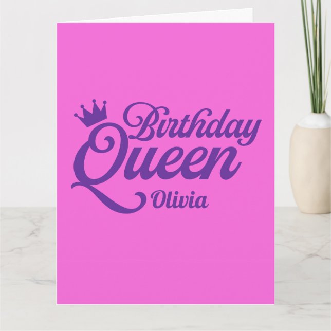 Birthday Queen Blank Card (Front)