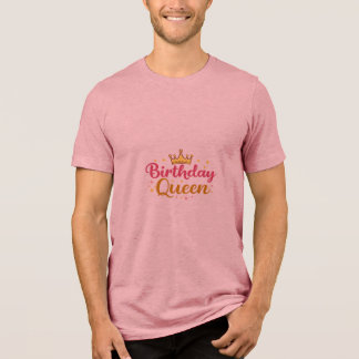 Birthday Queen Crown T-Shirt – Cute Birthday Girl  Tri-Blend Shirt