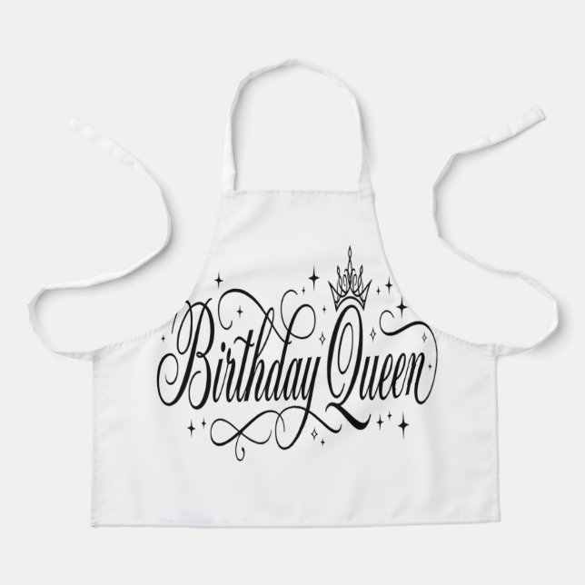 Birthday Queen Custom Matching Group Celebration  Apron (Front)