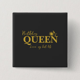 Birthday Queen Livin' my best life 2 Inch Square Button