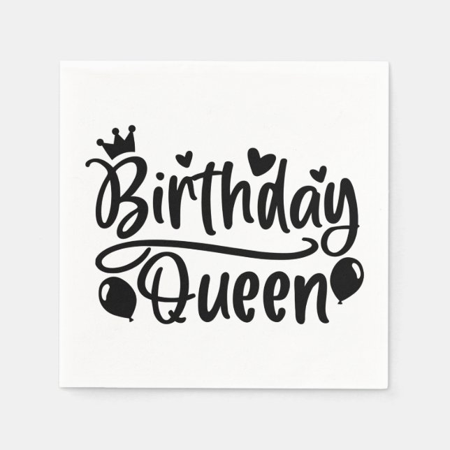 Birthday Queen Napkin (Front)