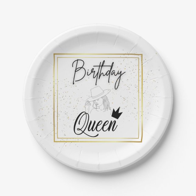 Birthday Queen Paper Plates (Front)