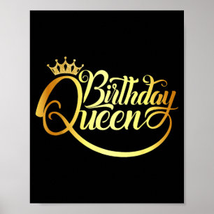 Birthday Queen Shirt For Ladies Birthday Crown Poster