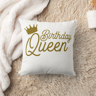 Birthday Queen Throw Pillow- Birthday Gift for Her Pillow