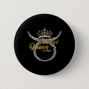 Birthday Queen Zodiac Astrology Black Melanin Hist 2 Inch Round Button