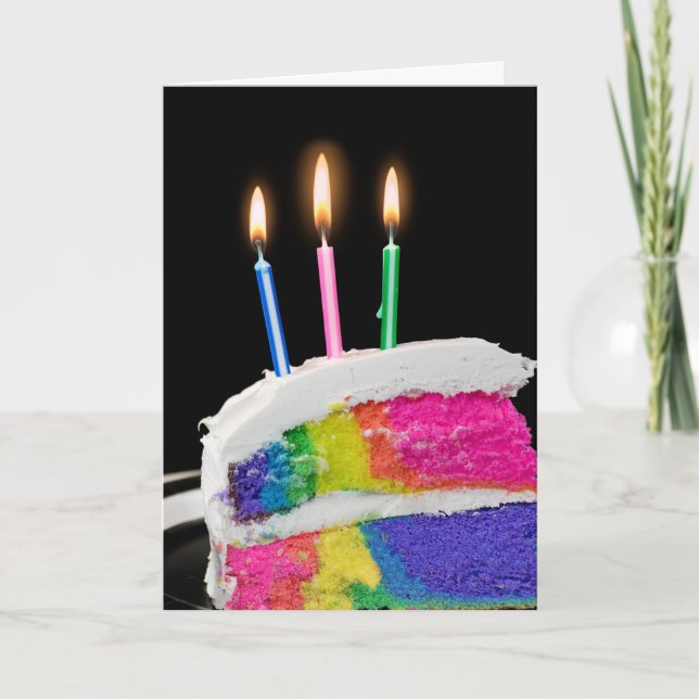 Birthday Rainbow Cake Card (Front)