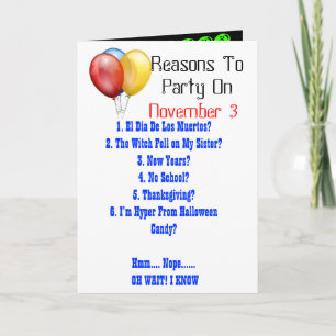Birthday- Reasons to Party Invitation