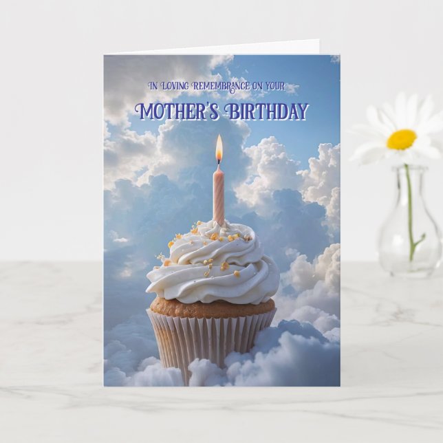 Birthday Remembrance Late Mother Heavenly Card (Small Plant)