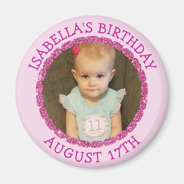 Birthday Reminder Personalized Photo Magnet (Front)