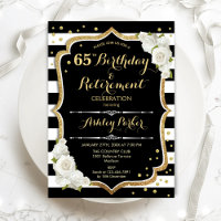 Birthday & Retirement Party - Black White Gold
