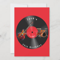 Birthday Retro Vinyl Record Rock Music Guitar