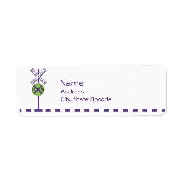 Birthday Return Address Label - Train (Front)