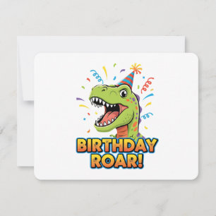 Birthday Roar Cute Dinosaur Birthday Party Design Invitation