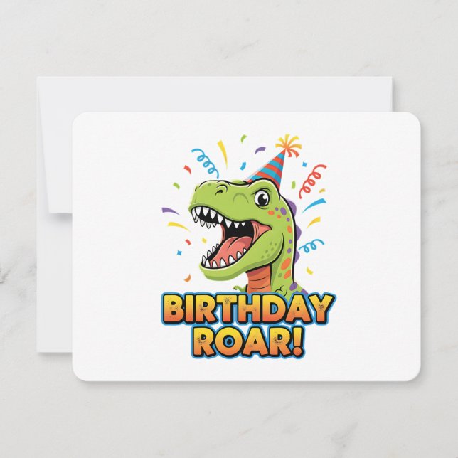 Birthday Roar Cute Dinosaur Birthday Party Design Invitation (Front)