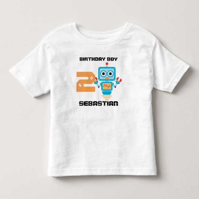 Birthday Robot Age Tshirt (Front)