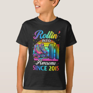 Birthday Roller Skating 11th Girl Rollin Into 11 S T-Shirt