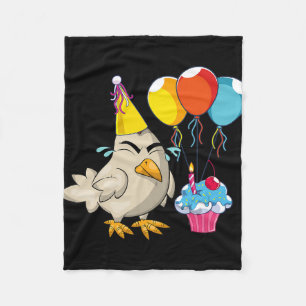 Birthday Rooster , Chicken Birthday Hat Rooster Ki Fleece Blanket