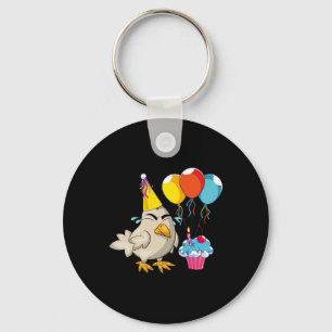 Birthday Rooster , Chicken Birthday Hat Rooster Ki Keychain
