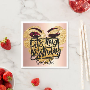 Birthday Rose Gold 18th 21st 40th 50th Napkin