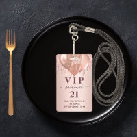 Birthday rose gold glitter balloons vip invitation