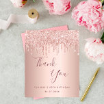 Birthday rose gold glitter drip thank you budget flyer<br><div class="desc">Please note that this thank you note is on flyer paper and very thin. Envelopes are not included. For thicker thank you cards (same design) please visit our store. A thank you note for a 50th (or any age) birthday. A rose gold, blush gradient background. With faux glitter drips, paint...</div>