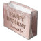 Birthday rose gold glitter drips pink monogram 