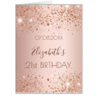 Birthday rose gold glitter dust photo name