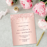 Birthday rose gold glitter two persons friends invitation<br><div class="desc">A modern, stylish and glamourous invitation for two women's 21st birthday party (or any age) A faux rose gold metallic looking background with an elegant faux rose gold glitter drip, paint drip look. Personalize and add names and party details. An invitation for two persons celebrating together, twins, sisters or friends....</div>