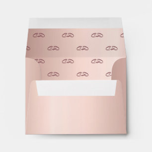 Birthday rose gold metallic monogram pattern envelope
