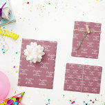 Birthday rose gold name script wrapping paper sheet<br><div class="desc">Rose gold coloured background,  white text. Personalize and add a name and age.  A modern hand lettered style script.</div>