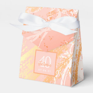 Birthday rose gold palm tree leaves modern favor box