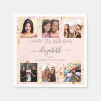 Birthday rose gold photo collage best friends