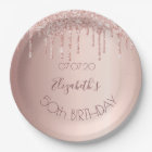 Birthday rose gold pink drips name