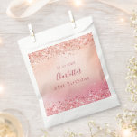 Birthday rose gold pink favour bag<br><div class="desc">A favour bag for a feminine and glamourous 21st (or any age) birthday party. A rose gold and pink gradient background with confetti. Personalize and add a date, name and age 21. The name is written with a modern hand lettered style script.</div>