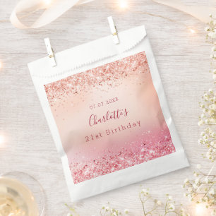 Birthday rose gold pink favour bag