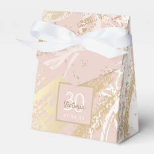 Birthday rose gold pink white gold favor box
