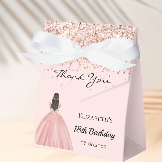Birthday rose gold princess dress favor box (Creator Uploaded)