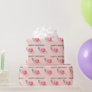 Birthday Rose In Hand On Hearts Wrapping Paper