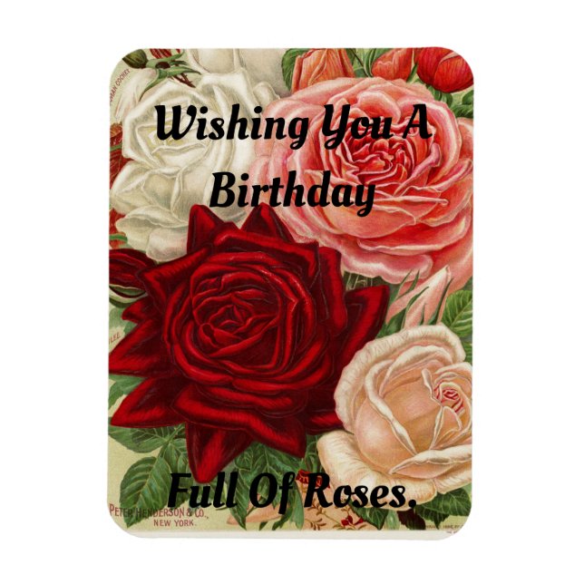 Birthday Roses Flexible Photo Magnet (Vertical)