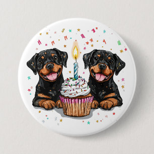 Birthday Rottweiler Dogs 3 Inch Round Button